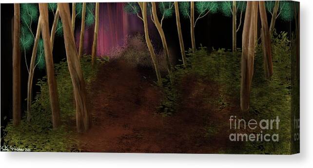 Forrest Canvas Print featuring the digital art A Night Tales by Julie Grimshaw