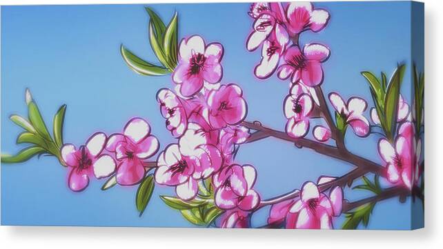 Spring Canvas Print featuring the digital art Art - Blossoms of Spring by Matthias Zegveld