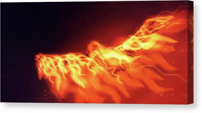 Eagles Canvas Print featuring the digital art Art - Eagle of Fire by Matthias Zegveld