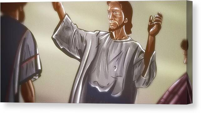 Jesus Christ Canvas Print featuring the digital art Art - This Man Named Jesus by Matthias Zegveld