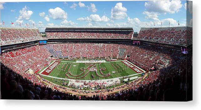 Gameday Canvas Print featuring the photograph Bama Script A Panorama by Kenny Glover