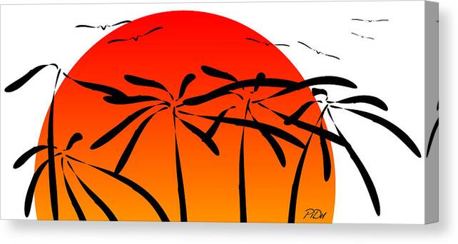Coconut Canvas Print featuring the digital art Coconut Palm by Piotr Dulski