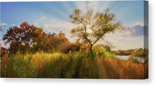 Autumn Canvas Print featuring the photograph Fall Colors Along the Rio Grande by Zayne Diamond