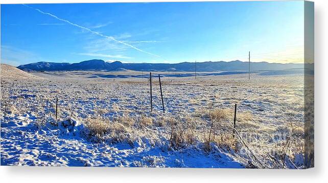Landscape Canvas Print featuring the photograph frosty Morn by Fred Wilson