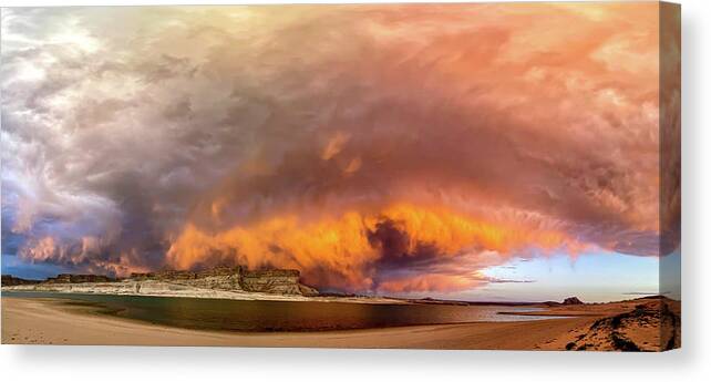 Lake Powell Canvas Print featuring the photograph June 2021 Storm over Lake Powell by Alain Zarinelli