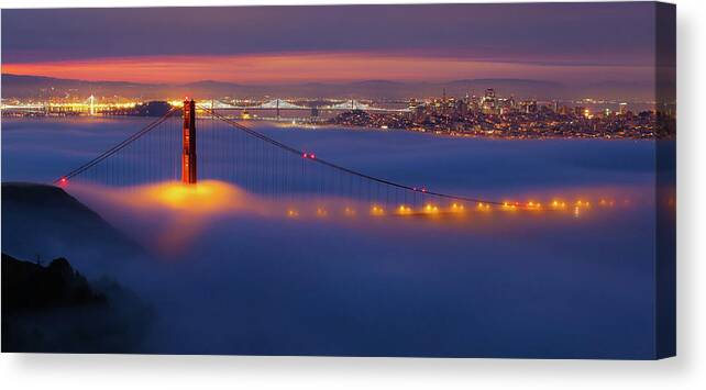  Canvas Print featuring the photograph Light Trails by Louis Raphael