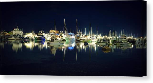 Night Canvas Print featuring the photograph Night Reflections by Montez Kerr
