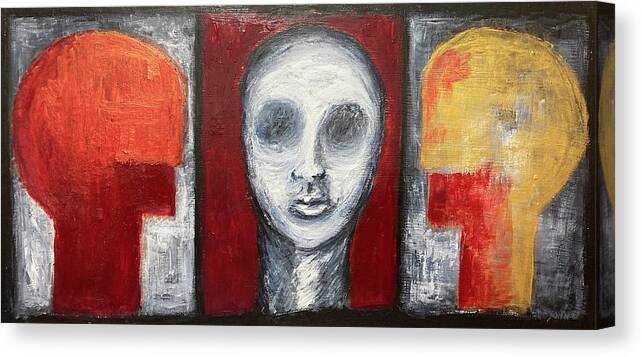 Head Canvas Print featuring the painting Progression 2 by David Euler