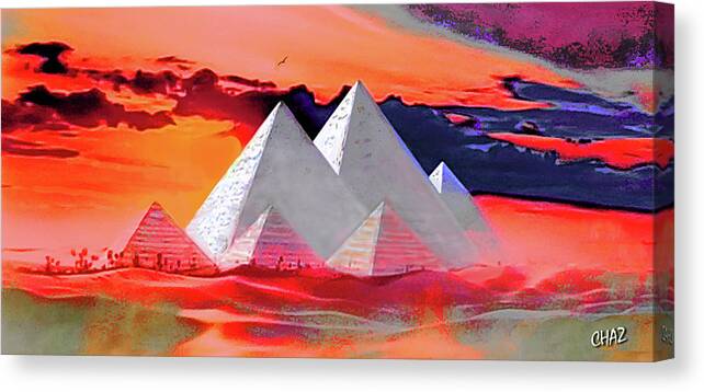 Egypt Canvas Print featuring the painting Pyramids by CHAZ Daugherty