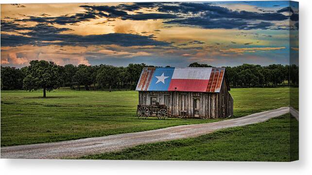 Texas Canvas Print featuring the digital art Texas Barn by Brad Barton