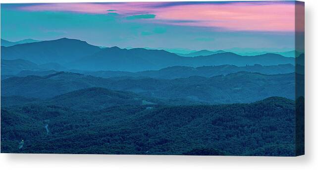 Blue Ridge Mountains Canvas Print featuring the photograph Twilight by Melissa Southern