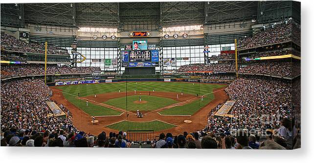 Milwaukee Canvas Print featuring the photograph 0613 Miller Park by Steve Sturgill