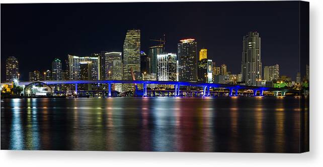 Architecture Canvas Print featuring the photograph Miami Downtown Skyline #2 by Raul Rodriguez