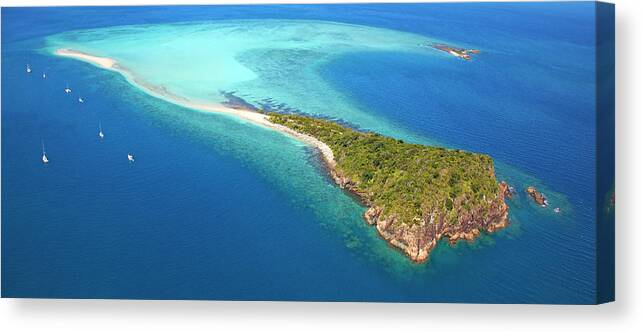 Tranquility Canvas Print featuring the photograph Aerial Langford Island, Whitsundays by Tanya Ann Photography
