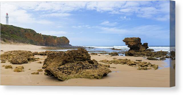 Aireys Inlet Canvas Print featuring the photograph Aireys Inlet Lighthouse - Victoria - Australia by Anthony Davey