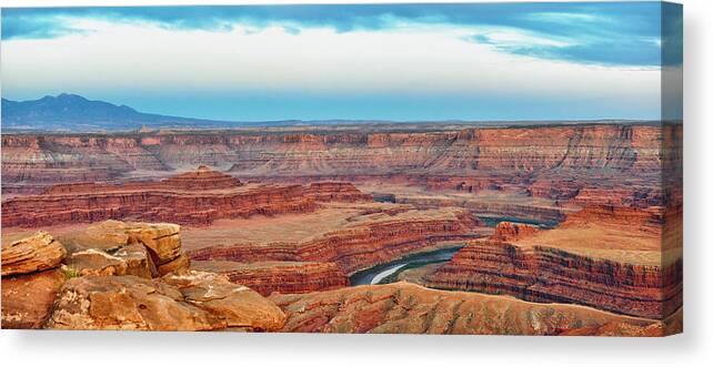 Dead Horse Point Canvas Print featuring the photograph Colorado River Sunset 1 - Dead Horse Point State Park - Utah by Bruce Friedman