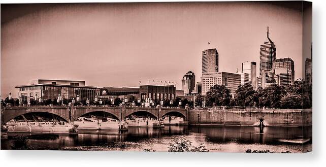 Indiana Canvas Print featuring the photograph Downtown Indianapolis by Ron Pate
