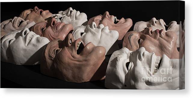 Masks Canvas Print featuring the photograph Faces in the crowd by Art Whitton