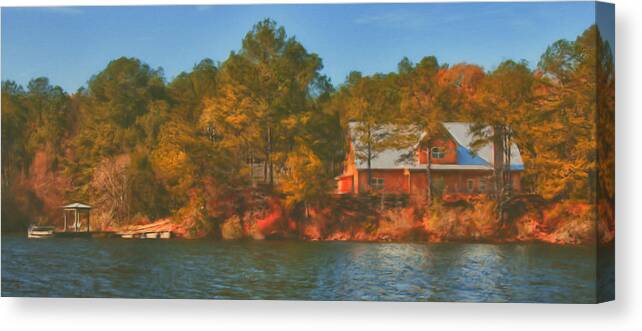 Farm Canvas Print featuring the photograph Lake House by Brenda Bryant