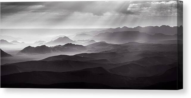 Namibia Canvas Print featuring the photograph Namib Desert By Air by Richard Guijt