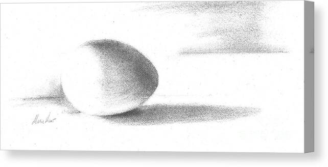 Still Life Canvas Print featuring the drawing One Egg Only by Maria Hunt
