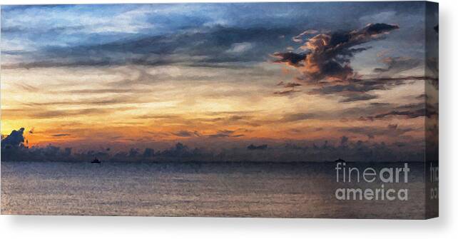 Panorama Canvas Print featuring the painting seascape Asia panorama BIG painting by Antony McAulay