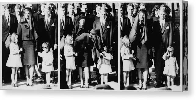 History Canvas Print featuring the photograph Kennedy Family Following Requiem Mass by Everett