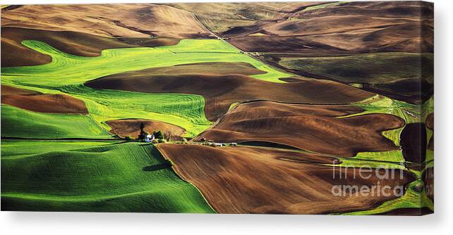 Wheat-producing Canvas Print featuring the photograph Palouse Farm Country by Dennis Flaherty and Photo Researchers