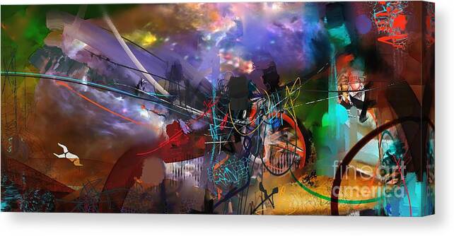 Abstract Art News Robert Anderson Air Asia The Interview Canvas Print featuring the painting Abstract week 1 by Robert Anderson