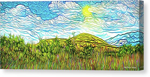 Joelbrucewallach Canvas Print featuring the digital art Bright Sky Summer - Field In Boulder County Colorado by Joel Bruce Wallach