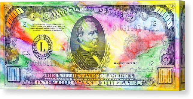 1000 Dollar Bill Canvas Print featuring the photograph Colorful Cleveland by Jon Neidert