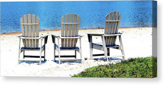 Private Beach Canvas Print featuring the photograph Come And Relax by Cynthia Guinn