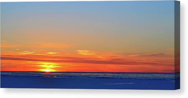 Abstract Canvas Print featuring the photograph First Light At Sunrise Two by Lyle Crump