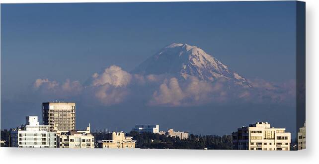 Seattle Canvas Print featuring the photograph Floating Mountain by Ed Clark
