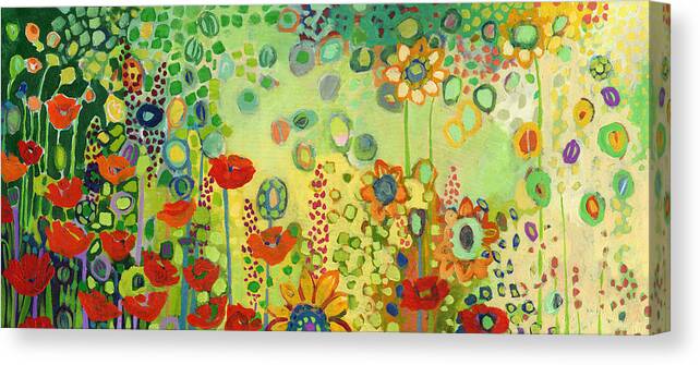 Poppy Canvas Print featuring the painting Garden Poetry by Jennifer Lommers