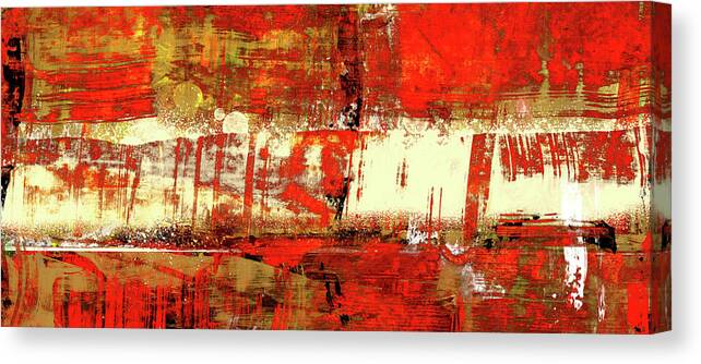 Red Canvas Print featuring the painting Indian Summer - Red Contemporary Abstract by Modern Abstract