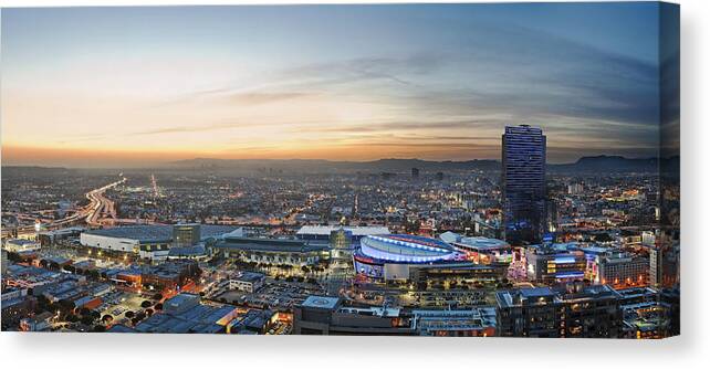 Los Angeles Canvas Print featuring the photograph Los Angeles West View by Kelley King