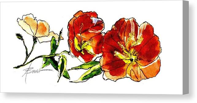 Flowers Canvas Print featuring the painting Natural Beauty by Adele Bower