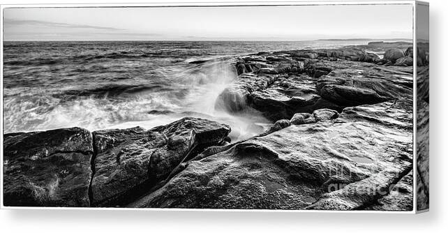 Rocky Shore Of Maine Canvas Print featuring the photograph Rocky Shore Of Maine by Felix Lai
