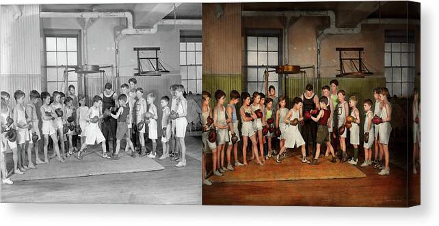 Pugilist Canvas Print featuring the photograph Sport - Boxing - Fists of fury 1924 - Side by Side by Mike Savad
