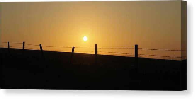 Landscape Canvas Print featuring the photograph Sunset On The Farm by Adrian Wale