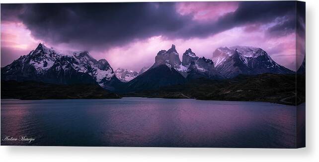 Night Canvas Print featuring the photograph Twilight Over the Lake by Andrew Matwijec