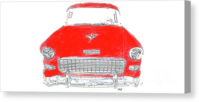 Mug Canvas Print featuring the painting Vintage Chevy Painting Mug by Edward Fielding