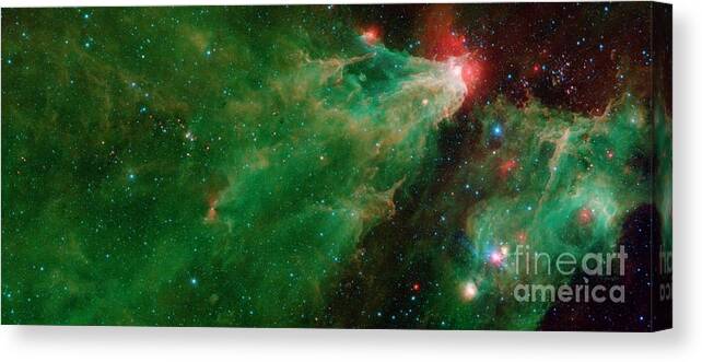 Nebula Canvas Print featuring the photograph Nebula Of Gas And Dust Containing Stars by Nasa/jpl-caltech/science Photo Library