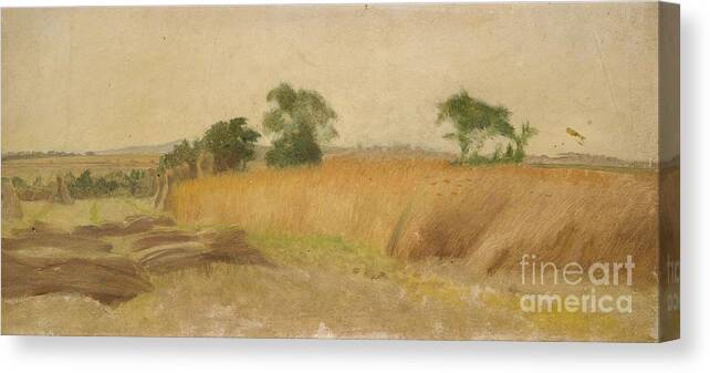 Oil Painting Canvas Print featuring the drawing Study Of A Cornfield by Heritage Images