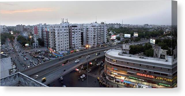 Apartment Canvas Print featuring the photograph View Of Shivranjni Cross Roads by Ashish Shah