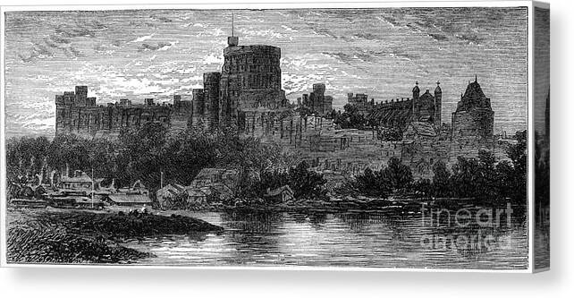 Engraving Canvas Print featuring the drawing Windsor At Sunrise, From The Brocas by Print Collector