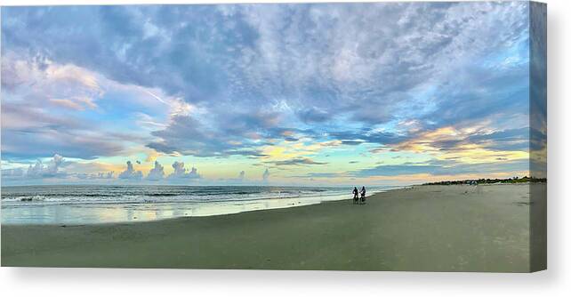Landscape Canvas Print featuring the photograph Clouds Over Ocean 2 by Patricia Schaefer