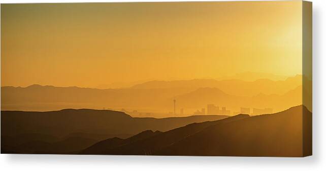 Early Canvas Print featuring the photograph Sin City Mirage by Local Snaps Photography