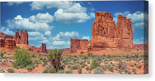 Arches National Park Canvas Print featuring the photograph The Courthouse At Arches National Park by Jim Vallee
